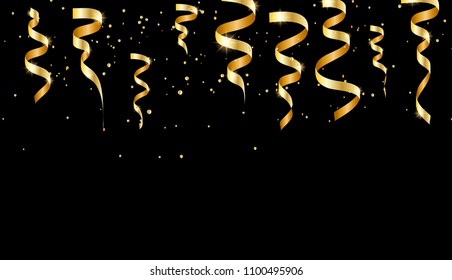 Holiday serpentine ribbons set. Vector illustration