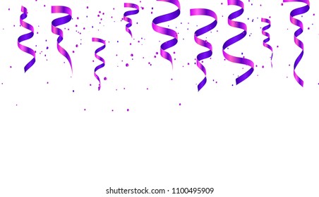 Holiday serpentine ribbons set. Vector illustration