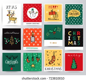Holiday set of christmas cards