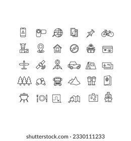 holiday set icon with white background