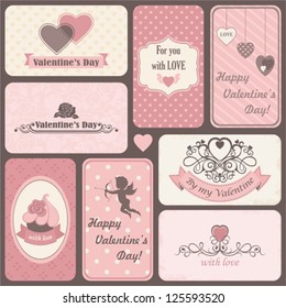 Holiday set of retro cards by St. Valentine's Day