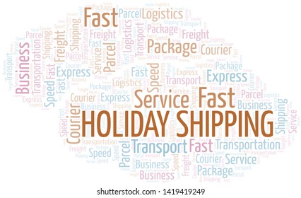 Holiday Shipping word cloud. Wordcloud made with text only.