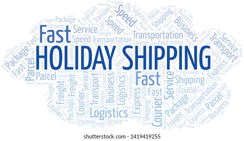Holiday Shipping word cloud. Wordcloud made with text only.