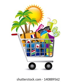 holiday shopping over white background vector illustration