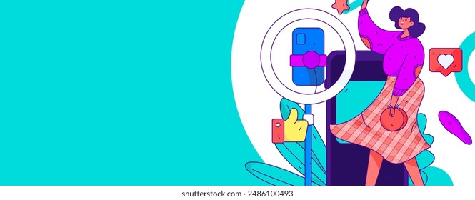 Holiday shopping people doing e-commerce online shopping flat vector concept operation hand drawn illustration
