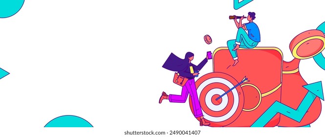 Holiday shopping people doing e-commerce online shopping flat vector concept operation hand drawn illustration
