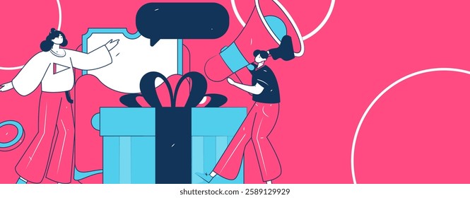Holiday shopping people doing e-commerce online shopping flat vector concept operation hand drawn illustration
