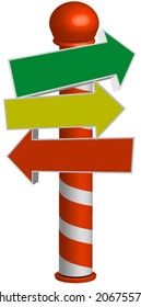 Holiday sign pole vector.editable.