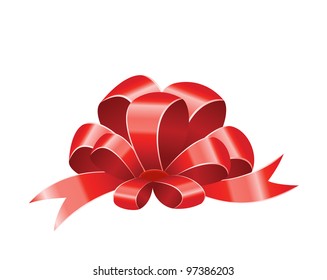 holiday silk red bow isolated white background