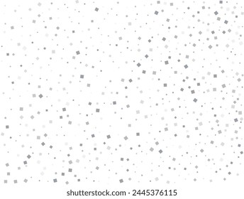 Holiday Silver squares. Confetti celebration, falling silver abstract decoration for party, birthday, anniversary or event celebration, festive. Festival decor.
