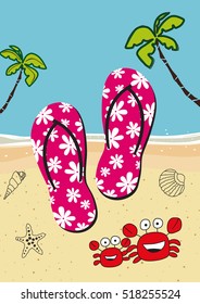 holiday slipper in the beach