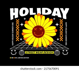 holiday slogan graphic design for t shirt, street wear, vintage fashion and urban style