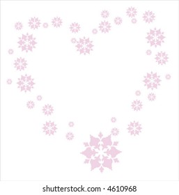 holiday snow flake format heart card