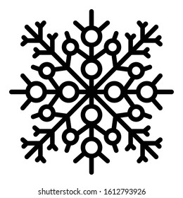 Holiday snowflake icon. Outline holiday snowflake vector icon for web design isolated on white background