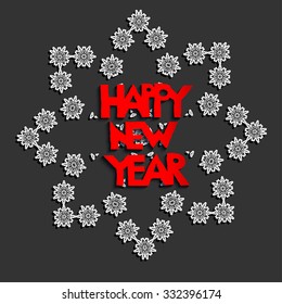 Holiday snowflake on dark background. Ornamental snowflake on dark background.  Big holiday snowflake. Design for card, banner, invitation, leaflet and so on.