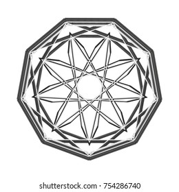 Holiday snowflakes geometric pentagram