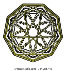 Holiday snowflakes geometric pentagram