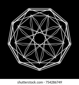 Holiday snowflakes geometric pentagram