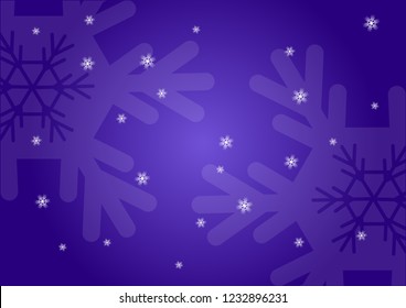 Holiday snowflakes pattern, Christmas and New Year background. Vector illustration 