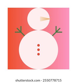 Holiday snowman emblem.Christmas and Happy New Year decor.Festive vector symbol.Holiday design for branding,emblems,invitations,prints,smm,covers