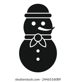 Festiva muñeco de nieve icono Vector simple. Temporada festiva congelada. Feliz celebración
