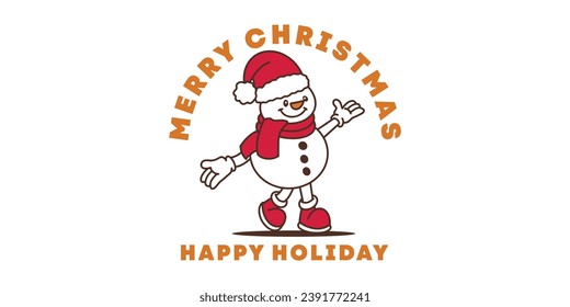 holiday snowman logo vector character