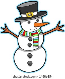 Ilustración de vectores de Snowman de vacaciones