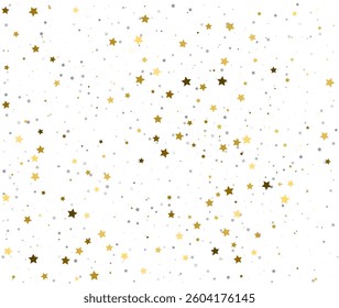 Holiday Sparkle Background with Floating Gold and Silver Stars.