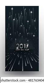 Holiday sparkling abstract background. Vertical banner. Vector illustration