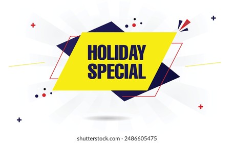 Holiday special offer template design with white background, perfect for festive promotions.