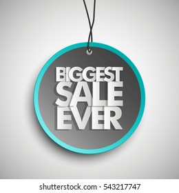 Holiday specials clearance sale round banner tag. Biggest sale ever Abstract circle background. Advertising poster. Vector illustration