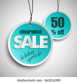 Holiday specials clearance sale round banner tag. Biggest sale ever Abstract circle background. Advertising poster. Vector illustration