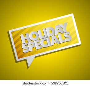 Holiday specials sale square banner tag. Abstract rectangle background. Advertising poster. Vector illustration