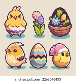Holiday sticker set for Easter celebrations