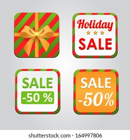Holiday stickers with sale messages 