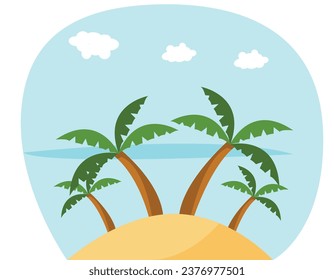 holiday story seascape vector illustration.