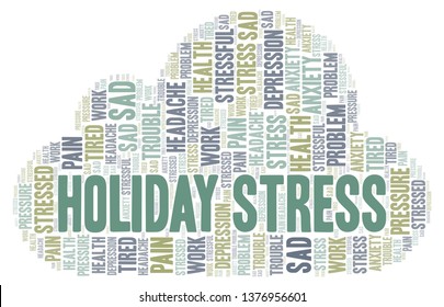 Holiday Stress word cloud.