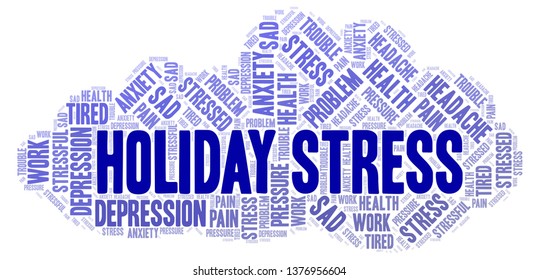 Holiday Stress word cloud.