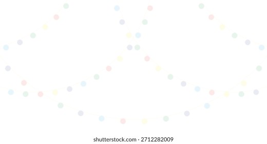 Cadena de Festiva Mirchi luces de Navidad aisladas sobre fondo transparente ilustración Cadena festiva decoración navideña colorida clásica

