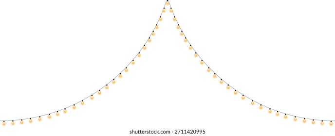 Cadena de Festiva mirchi Navidades de Ilustración vectorial de luz Luces Arte de cadena con fondo transparente