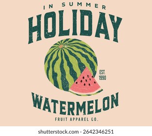 Holiday in summer. Fresh watermelon fruit print. Eat more fruit. Watermelon fruit club print design.