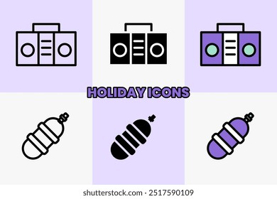 Ilustração do ícone de verão de férias. Ícones para férias de verão, férias, viagem, viagem, turismo, reserva, negócios e tempo para viajar conceito