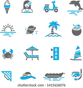 Holiday and Summer icons set