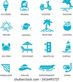 Holiday and Summer icons set