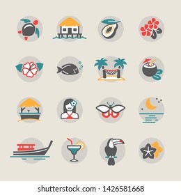 Holiday and Summer icons set