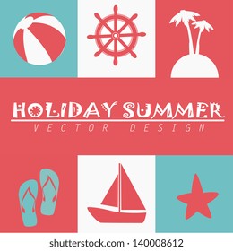 holiday summer over pink background vector illustration