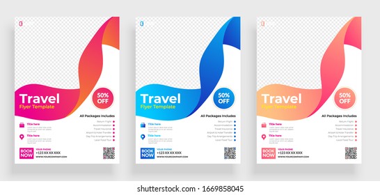 Holiday, Summer travel and tourism flyer, template or poster design.