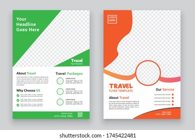 Holiday, Summer travel and tourism flyer, template .
