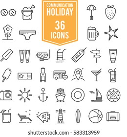 Holiday summer vector icon theme set, illustration EPS10