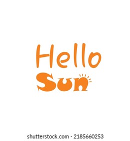 Diseño del logo de Holiday Sun. Hola, logotipo de Sun Vector. Diseño del logotipo del Sol de verano. concepto de cita con letras. Icono de recorte de sol de Hola.